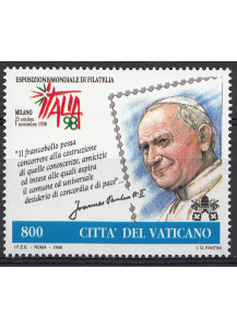 1998 Vaticano Esposizione Filatelica Italia 98 1 Valore Sassone 1124